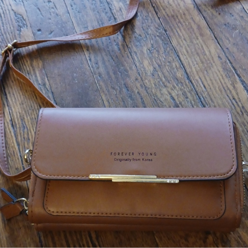 Forever Young Brown Crossbody Bag with Adjustable Strap